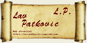 Lav Patković vizit kartica